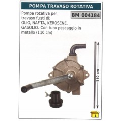 Bomba rotativa para trasiego de bidones de aceite nafta gasolina queroseno manguera metálica 110cm | Newgardenstore.eu