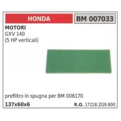 Préfiltre air 137x60x6mm HONDA générateur GXV 140 5HP vertical | Newgardenstore.eu