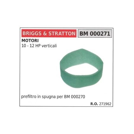 Filtro de aire BRIGGS&STRATTON para cortacéspedes 10 12 CV VERTICAL | Newgardenstore.eu