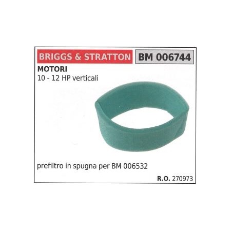 Préfiltre à air BRIGGS&STRATTON tondeuse 10 12 HP VERTICAL | Newgardenstore.eu