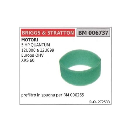 Prefiltro aria BRIGGS&STRATTON rasaerba tosaerba tagliaerba 5HP QUANTUM | Newgardenstore.eu