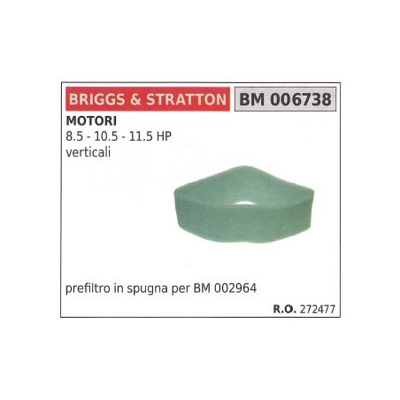 BRIGGS&STRATTON prefiltro aire cortacésped 8.5 10.5 11.5hp | Newgardenstore.eu