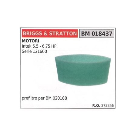BRIGGS&STRATTON filtre à air tondeuse tondeuse intek 5.5 6.75hp | Newgardenstore.eu