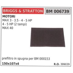 Prefiltro de aire BRIGGS&STRATTON cortacésped cortacésped MAX 3 3.5 4 5 HP | Newgardenstore.eu