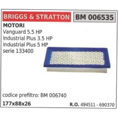 BRIGGS&STRATTON filtre à air tondeuse tondeuse vanguard 5.5HP | Newgardenstore.eu