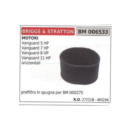 BRIGGS&STRATTON prefiltro aire cortacésped cortacésped vanguard 5HP | Newgardenstore.eu