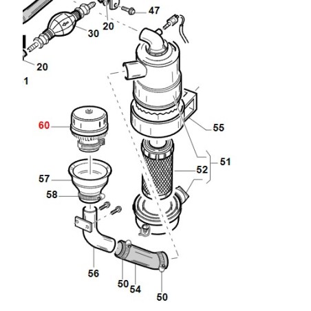 Préfiltre à air cyclonique ORIGINAL GIANNI FERRARI pour moteur de machine professionnelle | Newgardenstore.eu