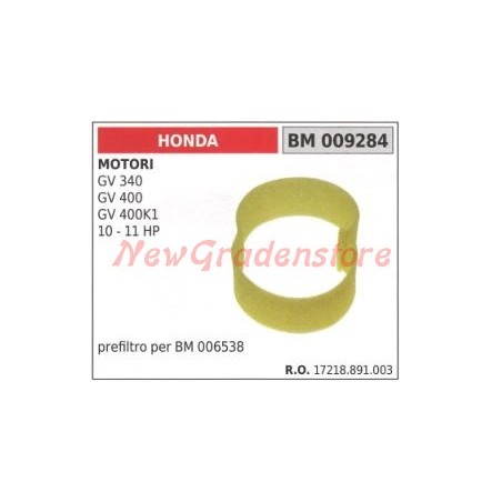 Préfiltre à air HONDA moteurs GV 340 400 400K1 10 11 HP 009284 | Newgardenstore.eu