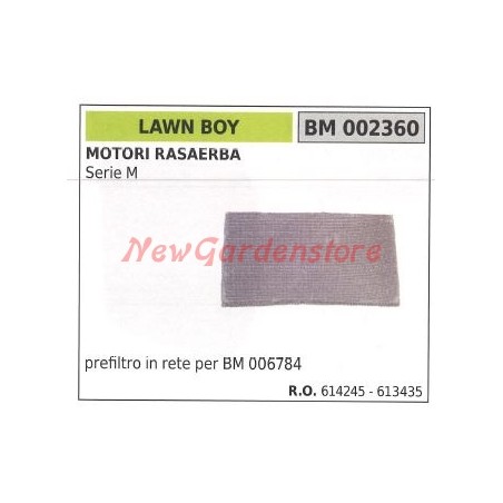 Filtro de aire de malla LAWN BOY motor cortacésped Serie M 002360 | Newgardenstore.eu