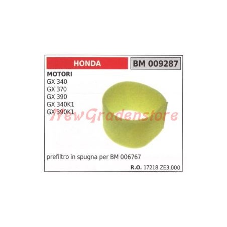 Préfiltre à air éponge HONDA moteur GX 340 370 390K1 390K1 009287 | Newgardenstore.eu