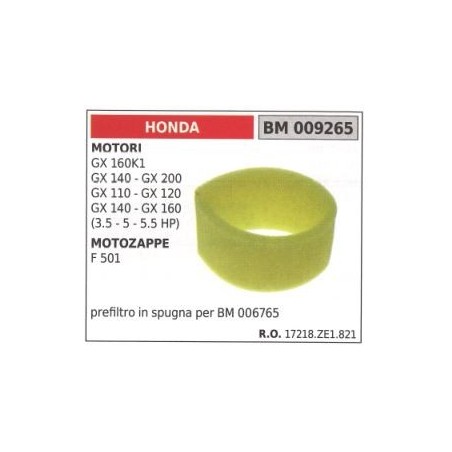 Préfiltre à mousse HONDA moteur GX160K1 140 200 120 motoculteur F 501 009265 | Newgardenstore.eu