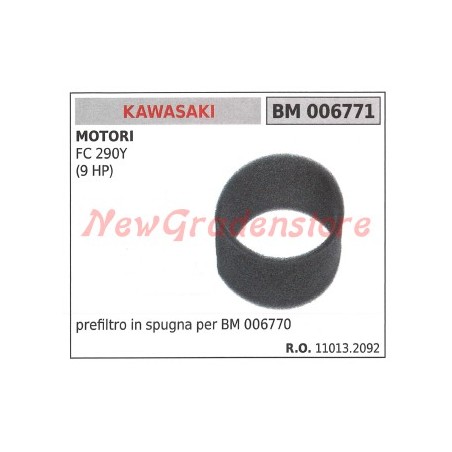 Préfiltre à air en éponge KAWASAKI moteur FC 290Y (9 CV) 006771 | Newgardenstore.eu