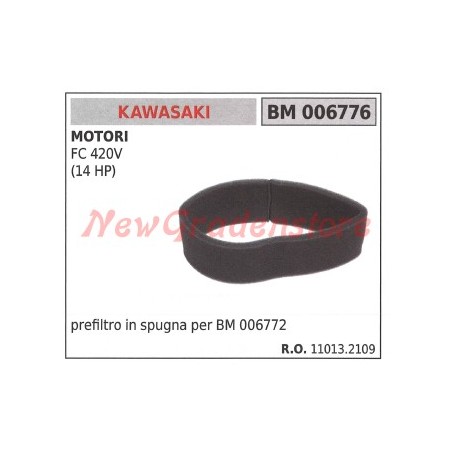 Préfiltre à air en éponge KAWASAKI moteur FC 400 401 420V (14 CV) 006776 | Newgardenstore.eu