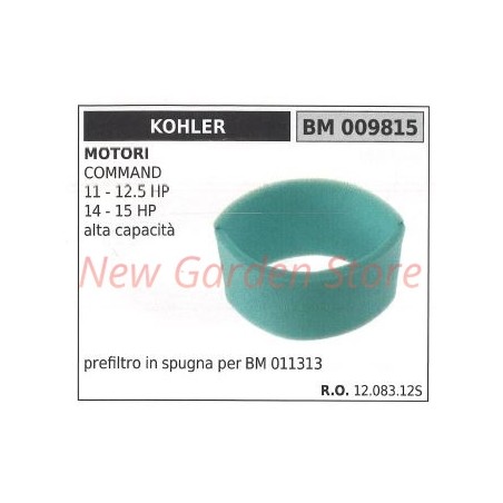 KOHLER Schwamm-Luft-Vorfilter Rasentraktor COMMAND 11 12,5 PS 009815 | Newgardenstore.eu