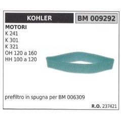 KOHLER Schwamm-Luft-Vorfilter Rasentraktor K 241 301 321 009292