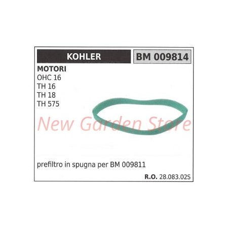 KOHLER Schaumstoff-Luftvorfilter Rasentraktor OHC 16 TH 16 18 575 009814 | Newgardenstore.eu