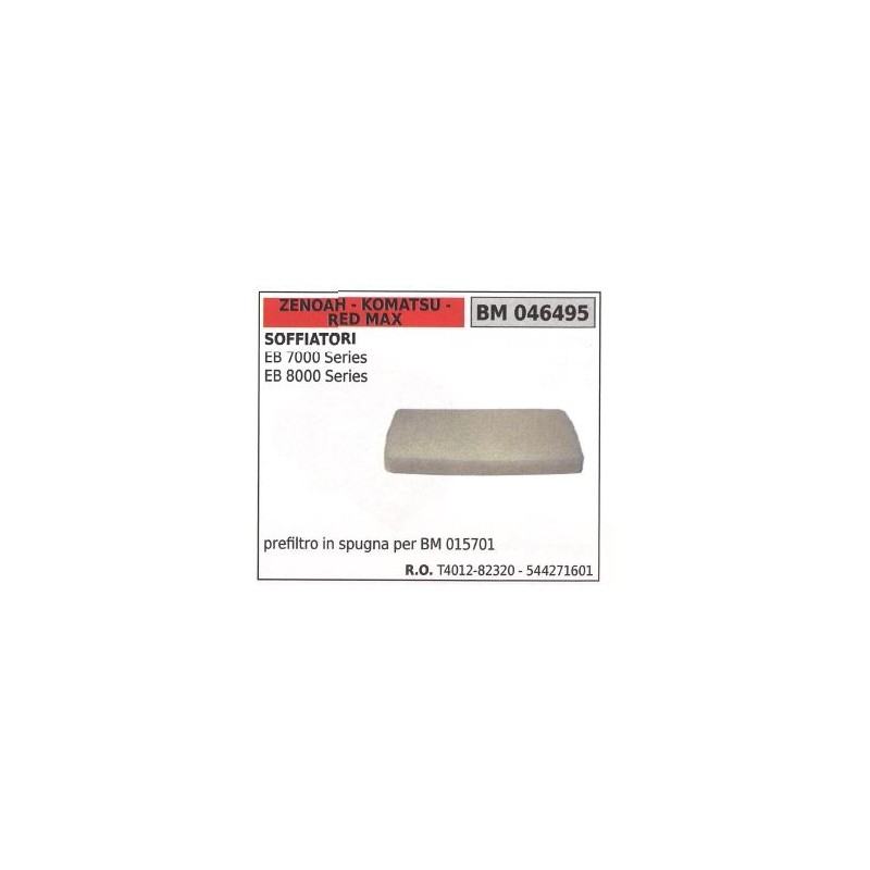 Prefiltro de aire de esponja ZENOAH para soplador SERIE EB7000 SERIE EB8000 SERIE 046495