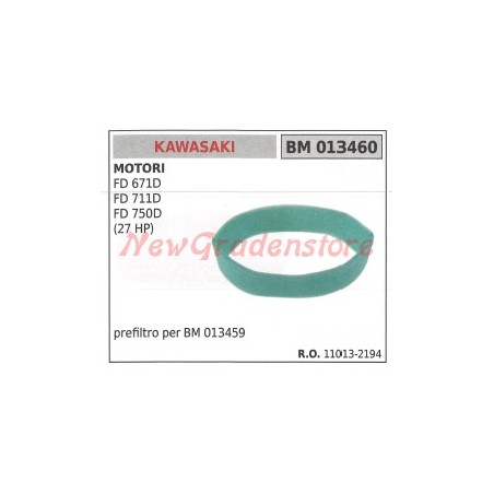 Prefiltro de aire motor KAWASAKI FD 671D 711D 750D (27 CV) FD 791D 013460 | Newgardenstore.eu