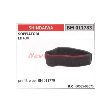 SHINDAIWA filtre à air pour soufflerie EB 630 E630 011783 | Newgardenstore.eu