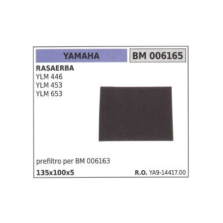 Prefiltro aria YAMAHA per rasaerba YLM 446 453 653 006165 | Newgardenstore.eu