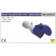 Easy IP44 2-polige+Erde Industrie-Flugsteckdose 16A - 6H - 230V Code 007673