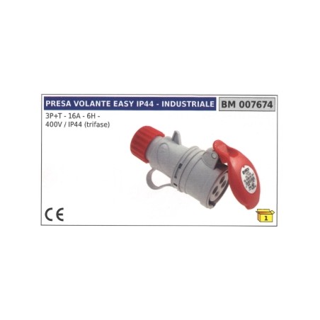 Easy IP44 3-pin+earth industrial plug 16A - 6H - 400V three-phase 007673 | Newgardenstore.eu