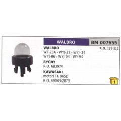 Primer miscela WALBRO WT-23 WYJ-33 WYJ-94 carburatore decespugliatore