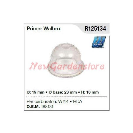 Primaire WALBRO ORIGINAL WYK HDA carburateur DECESPUGLIER R125134 | Newgardenstore.eu
