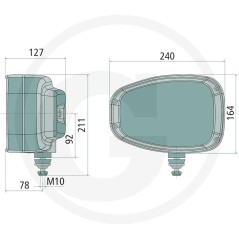 ABL headlight front right 3830 LEDs rated voltage 12/24 V | Newgardenstore.eu