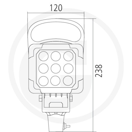 Led work floodlight wide-range illumination 10-30 V