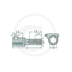 Verlängerung mit Klemmschraube Ackerschlepper 1 3/8'' 6 Zähne 61475001214138165