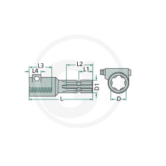 Alargadera con tornillo de apriete tractor agrícola 1 3/8'' 6 dientes 61475001384138175 | Newgardenstore.eu