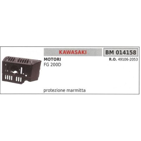 Protector de escape KAWASAKI desbrozadora FG 200D 014158 | Newgardenstore.eu