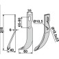 Bodenfräse Motorgrubber Hackenmesser 350-665 350-664UNIVERSAL rechts sx 218mm