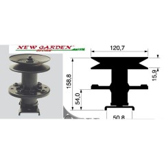 Poulie de l'arbre support de lame 22-205 MCCULLOCH tracteur de pelouse 533 310240