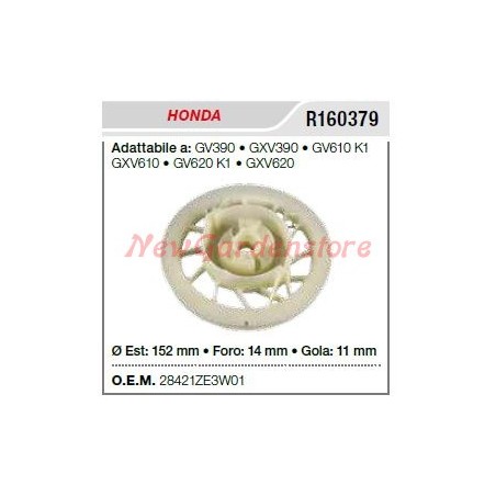 HONDA Tondeuse à gazon Tondeuse à gazon GV390 GXV390 R160379 Poulie de démarrage | Newgardenstore.eu