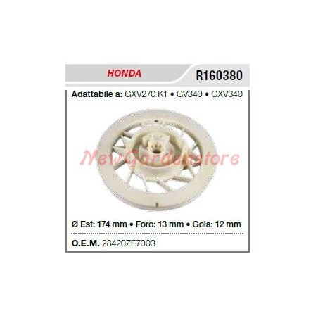 HONDA poulie de démarrage tondeuse GXV270 K1 R160380 | Newgardenstore.eu