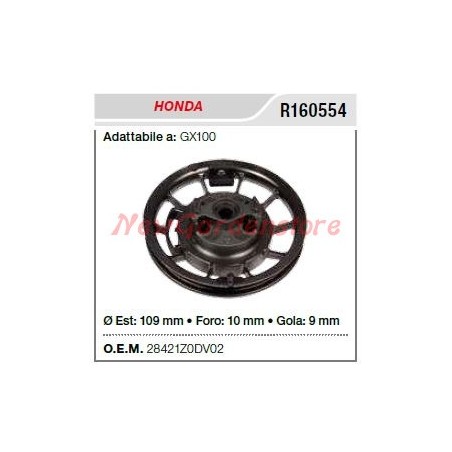 HONDA poulie de démarrage GX100 tracteur de pelouse tondeuse R160554 | Newgardenstore.eu