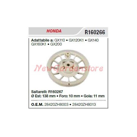 Polea de arranque HONDA para cortacésped GX110 120K1 R160266 | Newgardenstore.eu