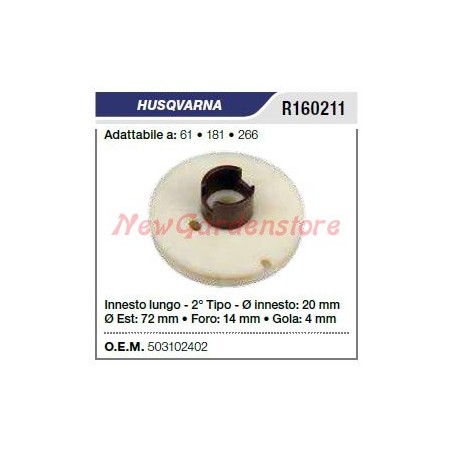 Polea de arranque motosierra HUSQVARNA 61 181 266 R160211 | Newgardenstore.eu