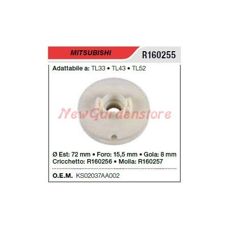 Puleggia avviamento MITSUBISHI decespugliatore TL33 TL43 TL52 R160255 | Newgardenstore.eu