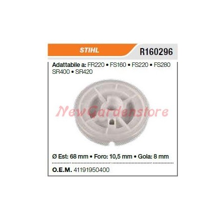 Puleggia avviamento STIHL decespugliatore FR220 160 220 280 SR400 420 R160296 | Newgardenstore.eu