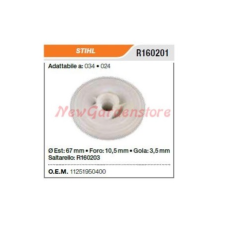 Puleggia avviamento STIHL motosega 034 024 R160201 | Newgardenstore.eu