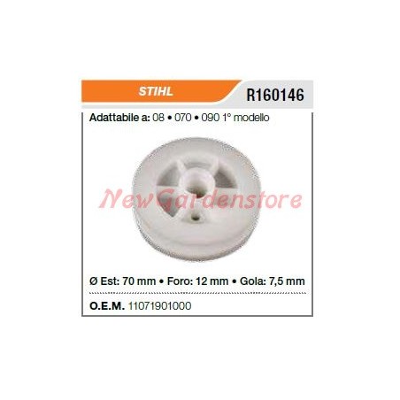 Polea de arranque para motosierra STIHL 08 070 090 1er MODELO R160146 | Newgardenstore.eu