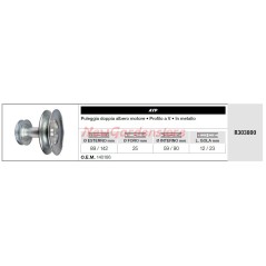 Double drive shaft pulley AYP for lawn tractor R303800 | Newgardenstore.eu