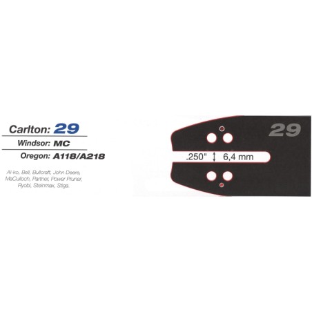 CARLTON K4500 Safe Tip barra de piñones para motosierra longitud 35cm espesor 1.3mm
