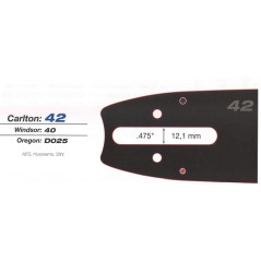 CARLTON KES36 SemiProTip chainsaw sprocket bar, length 40cm, thickness 1.3mm