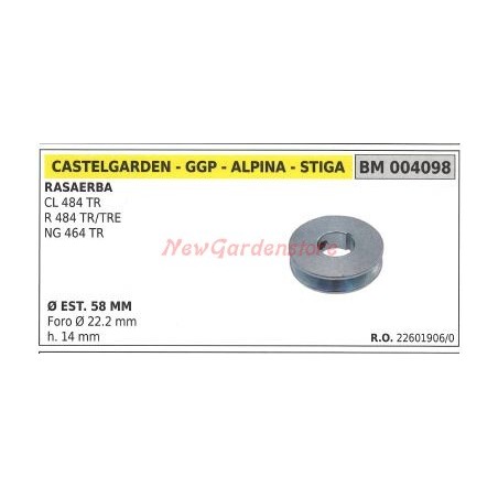 Polea de distribución para cortacésped CL 484TR R 484 TR/TRE GGP 004098 | Newgardenstore.eu