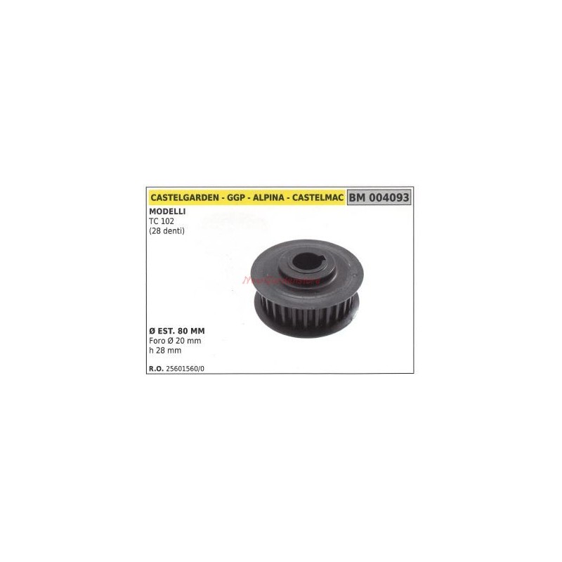 Lawnmower cutter pulley TC 102 28 teeth ALPINA 004093