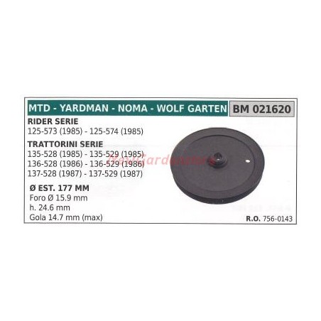 Polea para cortacésped 125-573 1985 MTD 021620 | Newgardenstore.eu